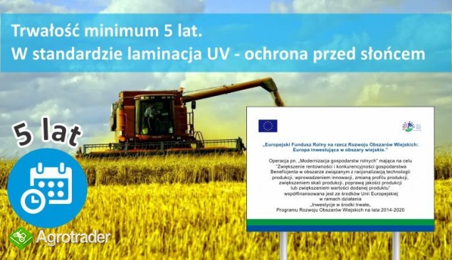 Tablica unijna informacyjna PROW 2014-2020 dotacje ARiMR eu pamiątkowa - zdjęcie 3