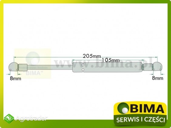 Siłownik amortyzator gazowy Case IH CS100,CS110,CS120 - zdjęcie 1